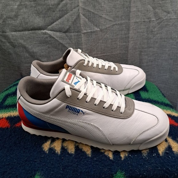 %Men\'s Puma Roma Retro White/Red-Indigo Size 12 (371514 01) A 47 main image 6